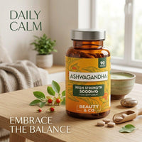 Ashwagandha 5000mg 90 Tablets, Super High Strength Ashwagandha- 3 Months Supply from Beauty & Co, Pure Ashwagandha, Vegan, Made in the UK.