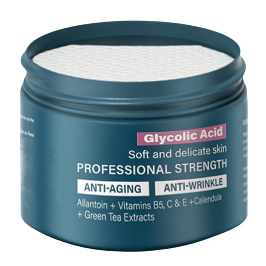 Cureluxe Glycolic Acid Resurfacing Pads - Exfoliating Facial Pads with Vitamins B5, C & E, Green Tea, Calendula - Glycolic Acid Face Toner Wipe Wash Anti Wrinkle,Soft and Delicaye Skin 50 Pads