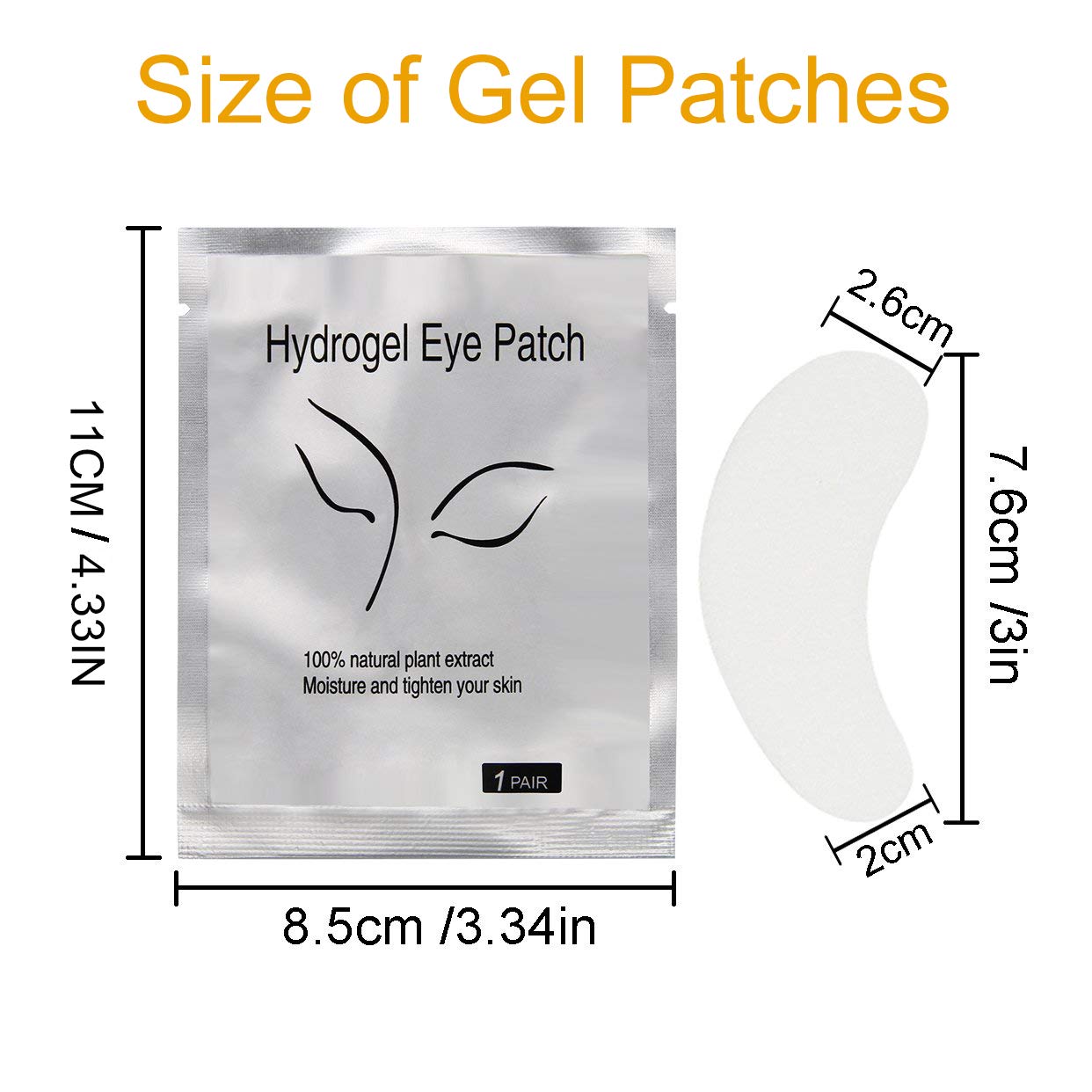 Under Eye Gel Pads, Jiasoval 50 Pairs Isolation Eyelash Extension Pads Lint Free Eyelash Patches, Under Eye Patches Hydrogel Eye Pads For Lash Extensions