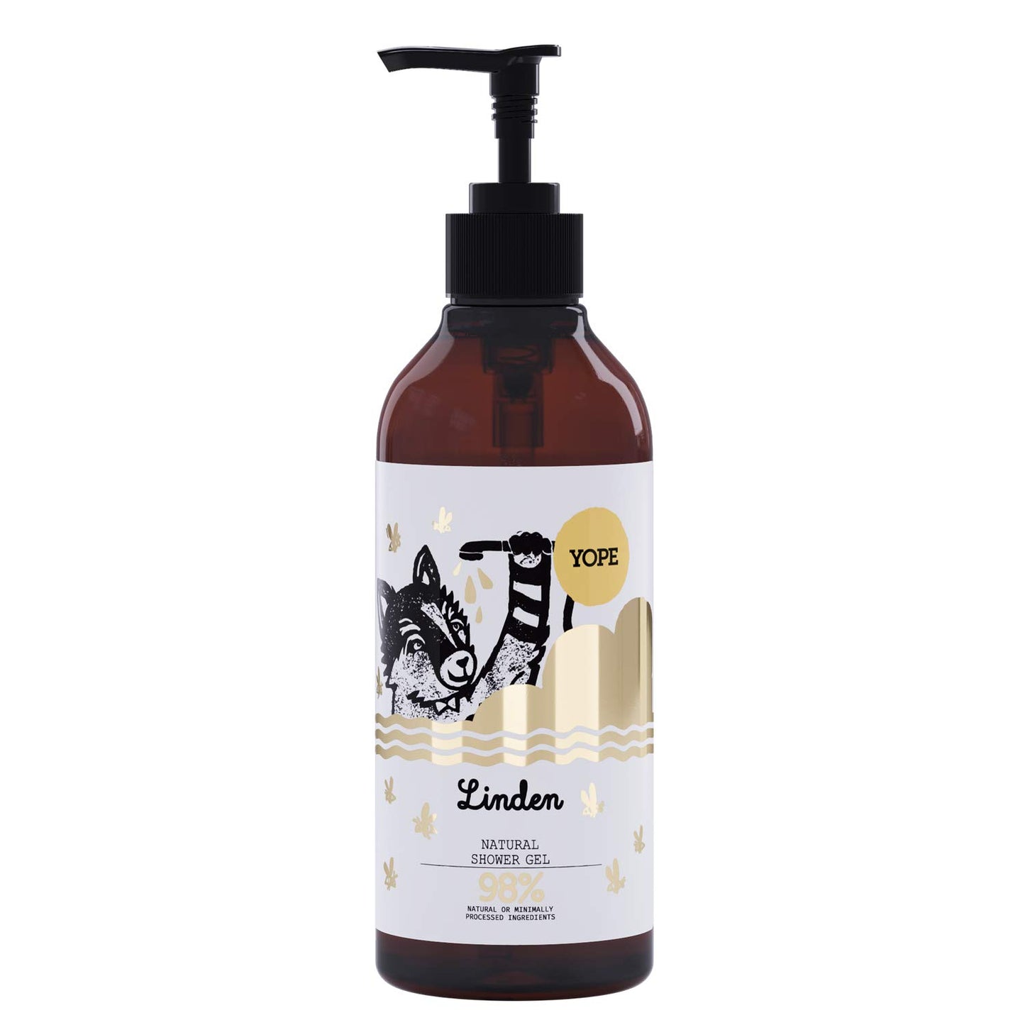 Yope Natural Shower Gel | Natural Linden Flower Extract | Skin Regeneration | Skin Nourishing | Moisturising | For Sensitive Skin | 98% Natural Ingredients | (Linden)