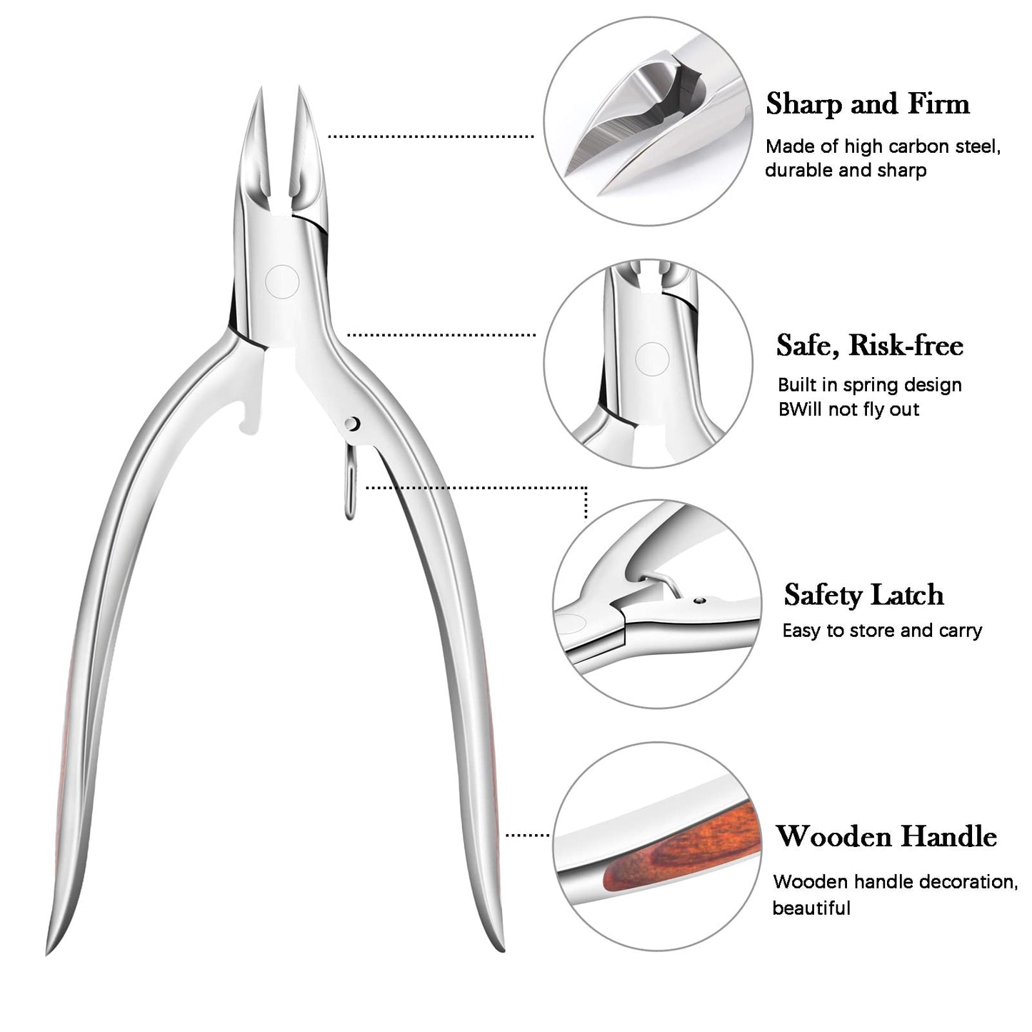 AONOLOVO Precision Toenail Clippers for Thick and Ingrown Toenails, Professional Toenail Clippers Cutters Super Sharp Curved Blade Nail Nippers Men Women Use