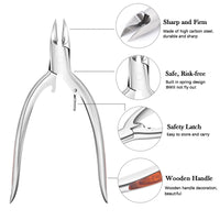 AONOLOVO Precision Toenail Clippers for Thick and Ingrown Toenails, Professional Toenail Clippers Cutters Super Sharp Curved Blade Nail Nippers Men Women Use