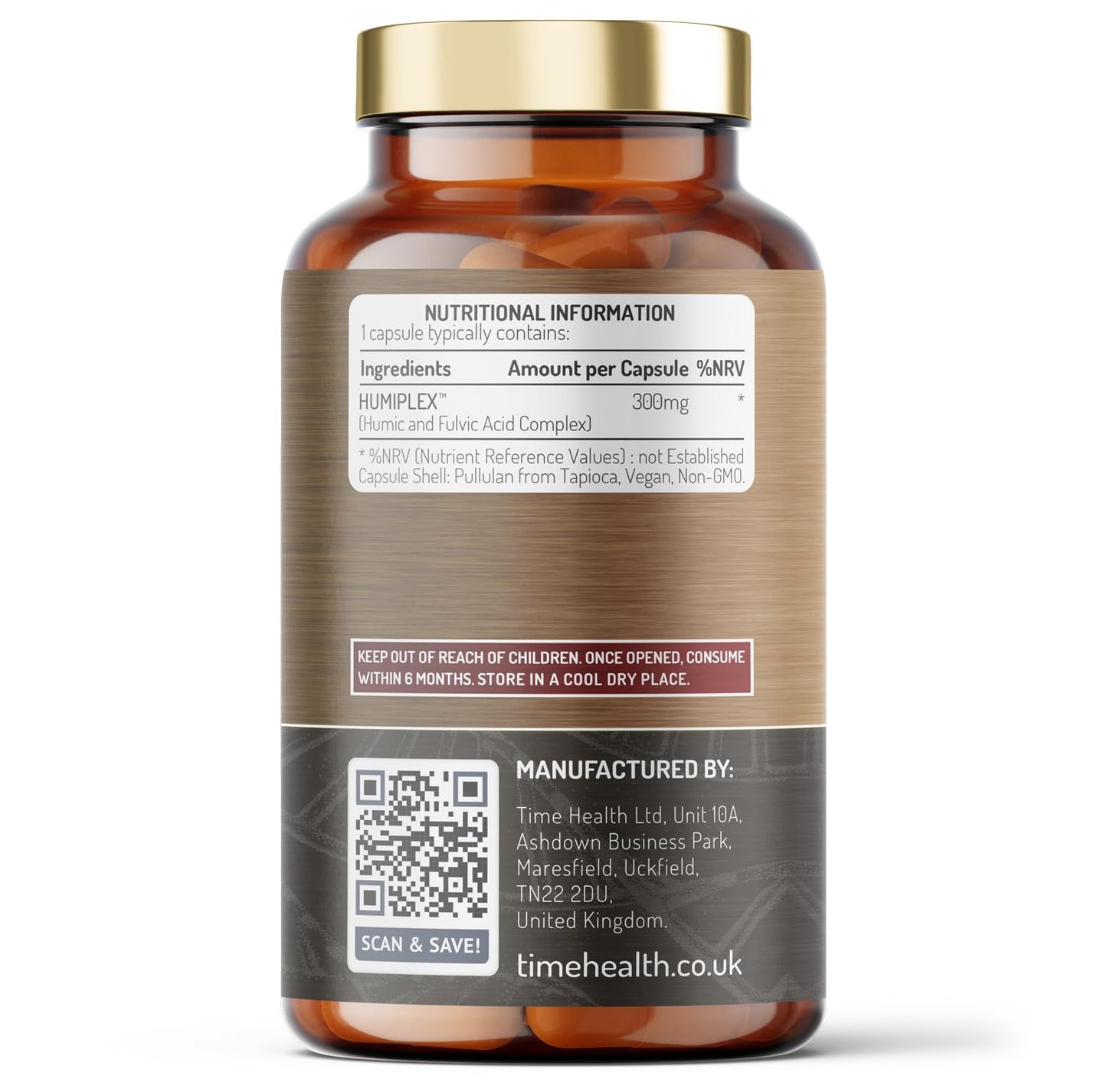 Humiplex™ - Humic Multi-Nutrient Complex - Minerals, Trace Elements, Amino Acids, Probiotics & Prebiotics - pH Balance, Detox & Digestion - UK Made - Zero Additives - Vegan (120 Count (Pack of 1))