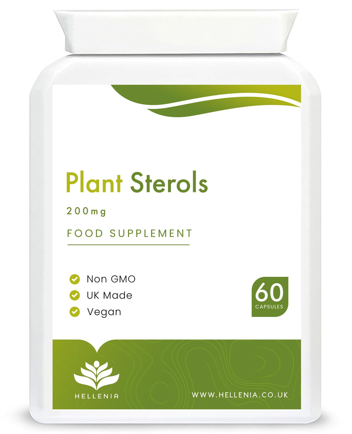 Plant Sterols 400mg per Serving - 60 Capsules - Containing Plant Sterols, Beta-Sitosterols, Stigmasterol, Compesterol, Brassicasterol | Helps Maintain Cholesterol Levels - Made in The UK by Hellenia
