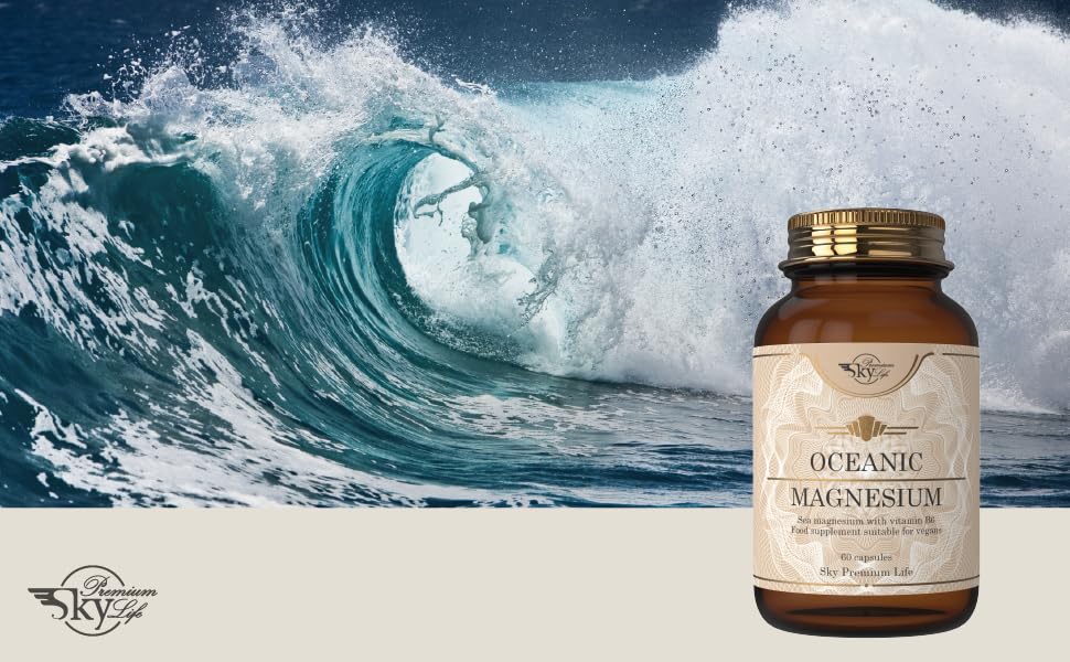 Sky Premium Life Oceanic Magnesium Food Supplement with Vitamin B6 – 60 Capsules