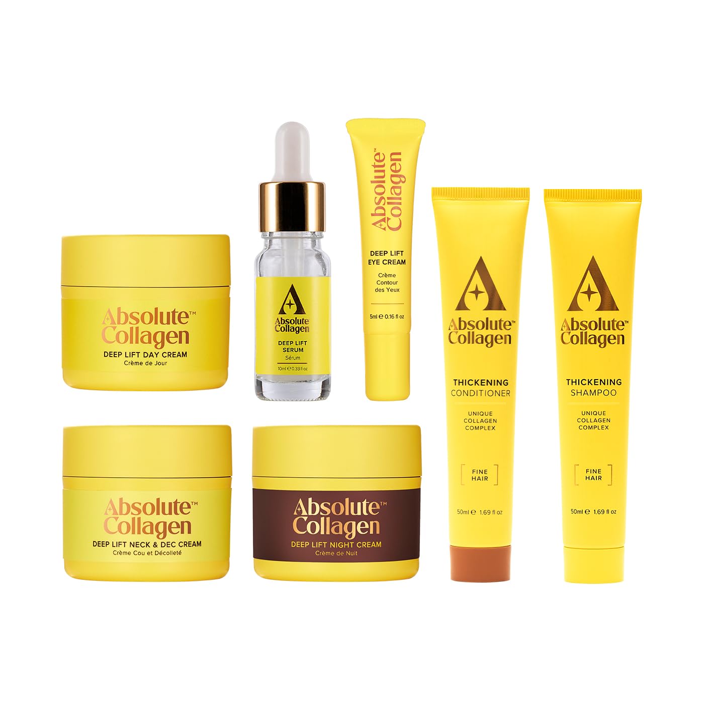 Absolute Collagen - Firmer & Fuller Travel Set – Deep Lift Skincare + Collagen Complex Haircare Minis in Luxury Travel Bag