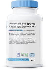 Osavi Vitamin D3 + K2, 2000IU + 100mcg - 120 softgels