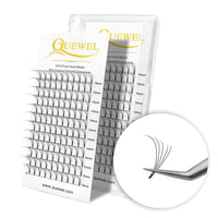 QUEWEL Premade Fan Volume Lash Extensions 5D 0.10D 14mm Russian Pre Made Fan Lashes | 3D 4D 5D 6D 0.07/0.10 C/D Curl 8-15mm | Long Lasting | Easy Application（5D 0.10D 14mm）