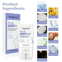 Fengyang® Neck Firming Cream,Neck Collagen Cream with Massage Roller – Tightens, Lifts & Smooths Wrinkles for Loose Skin – Anti-Aging Neck Cream for Women