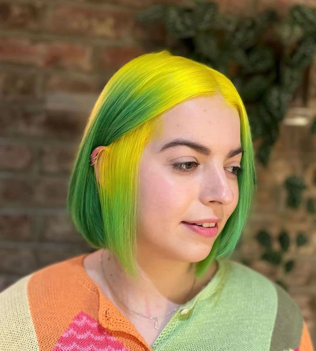 Crazy Color Caution UV Semi-Permanent 4 Pack Quad Hair Dye. Highly Pigmented Neon Yellow Conditioning & Oil Nourishing Vegan Formula No Bleach or Ammonia 400ml