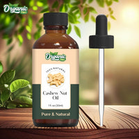 ORGANIC ZING Organic Zing Cashew Nut (Anacardium Occidentale) Oil | Pure & Natural Carrier Oil for Skincare, Hair Care and Massage - 30ml/1.01fl oz