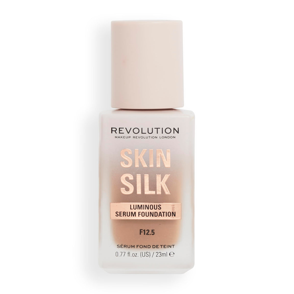 Revolution Beauty London Makeup Revolution, Skin Silk Serum Foundation, Light to Medium Coverage, Contains Hyaluronic Acid, F12.5, 23ml