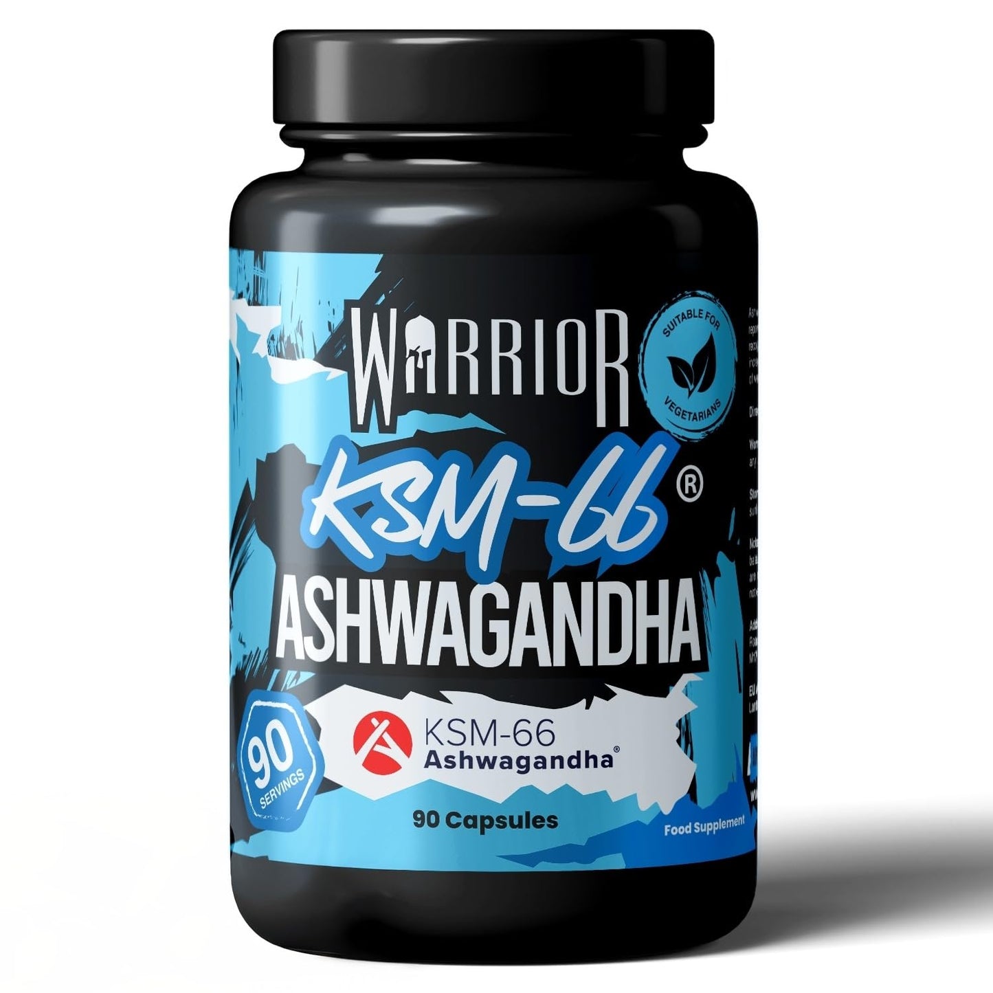 Warrior Ashwagandha KSM 66 – 300mg Ashwagandha Root Extract, High Strength Adaptogen for Stress Relief, Cortisol, Immune System Booster, & Energy Booster for Tiredness – Sleep Supplement – 90 Capsules