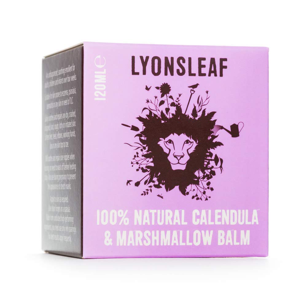 Lyonsleaf Calendula and Marshmallow Balm - 100% Natural Calendula Cream with Marshmallow Root - for eczema, psoriasis, dry, cracked, rough, hard or irritated skin 120ml