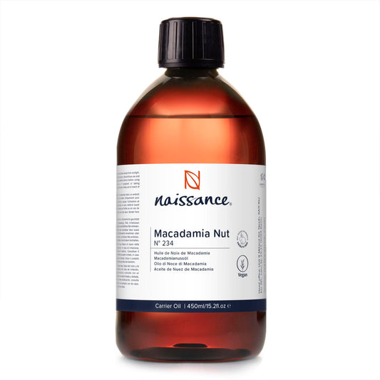 Naissance Macadamia Nut Oil (No. 234) - 450ml - Natural, Refined, Moisturiser - for Hair, Skin, Face, Body, DIY Beauty and Massage Blends