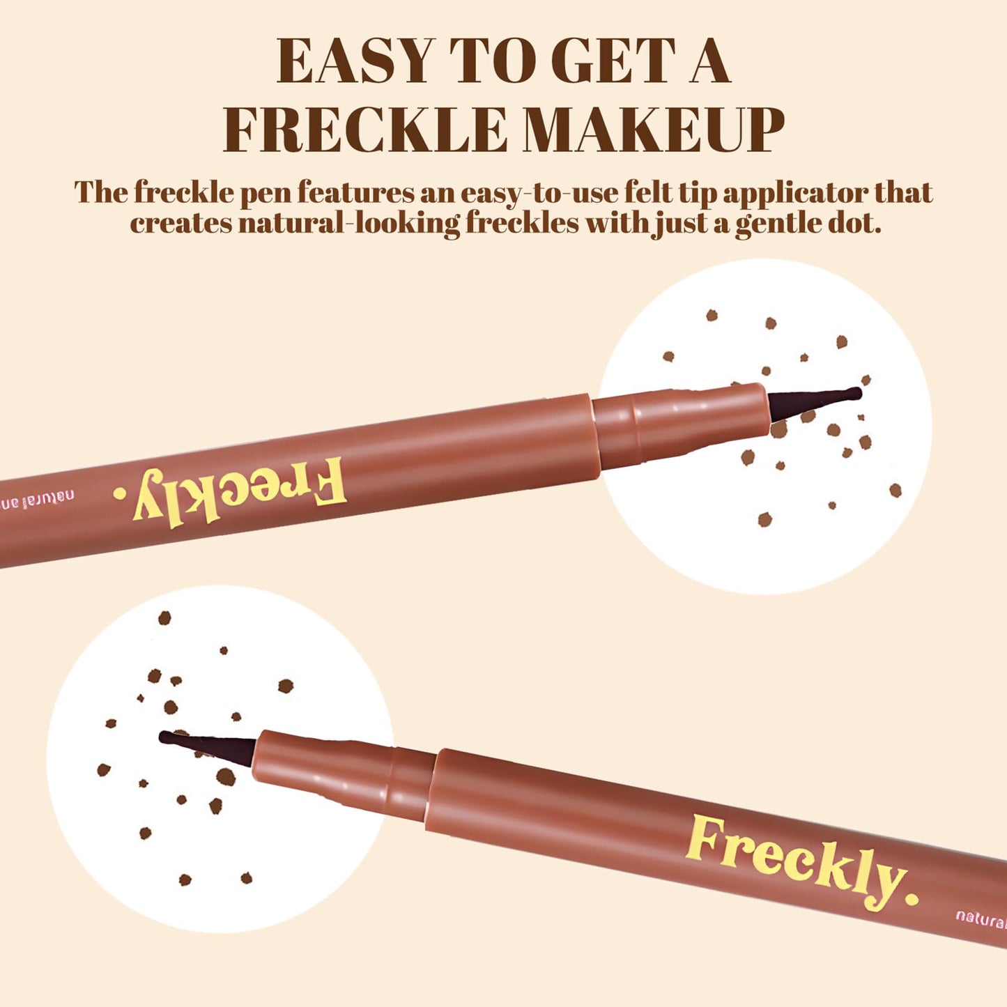 Generic Felt Tip Freckle Stamp, Effortless, Natural-Looking Freckle Tint. Quick-Drying, Waterproof, Long-Lasting Pen. Skin-Friendly Makeup for Faux Freckles(#Medium)