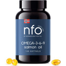 NFO Omega 3 6 9 Salmon Oil [120 Capsules] Made in Norway High-dose Salmon Oil with high DPA, EPA, DHA Concentration in The Form of triglycerides A Natural Complex with Fish Oil from Fresh Wild Fish