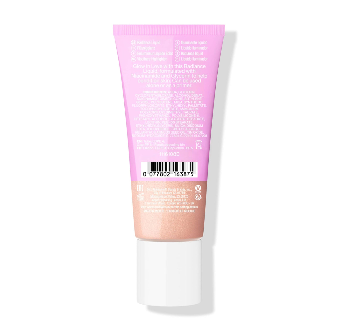 Wet n Wild Mega Glo 'Glow in Love', Liquid Hightlighter Enriched with Niacinamide and Vitamin E for a Natural Glow, Illuminating Drops with Buildable and Lightweight Formula