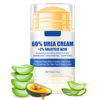 HOPHAT 60% Urea Cream with 2% Salicylic Acid – Avocado Oil & Aloe Vear Moisturizer Foot & Hand Cream for Cracked Heels and Dry Skin