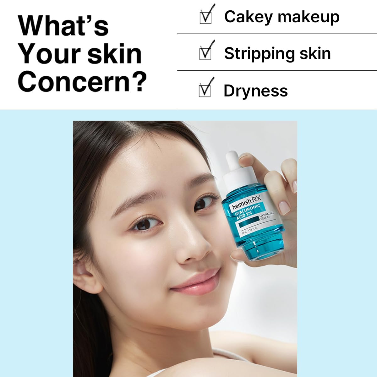 HEIMISH RX Hyaluronic Acid Hydrating Serum - Moisturizing Serum for face, Facial Serum for Sensitive skin, Non-greasy Formula with Hyaluronic Acid 2%, Panthenol, Korean Skincare, 35ml (1.18 fl. oz)