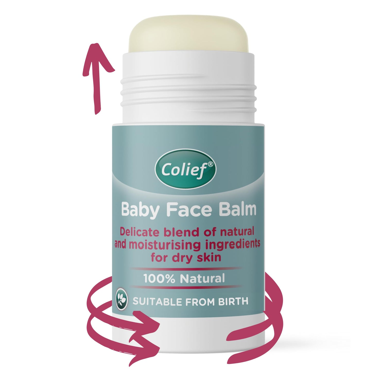Colief Baby Face Balm Stick | 100% Natural Shea Butter, Rosehip Oil, and Chamomile Coconut Oil | Gently Moisturise Baby's Dry & Sensitive Skin | for Babies from Birth