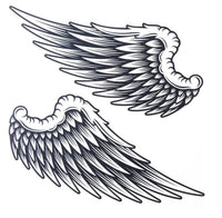 SquarezhenBo 1Pair Black Large Temporary Tattoo Sticker for Women Men Angel Wings Non-Toxic Waterproof Size 21cm x 22cm Temporary Tattoos (Beauty)