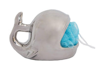 SiL Interiors SIL Interiors Dolomite Ceramic Whale Shape Bath Sponge Holder with Body Puff