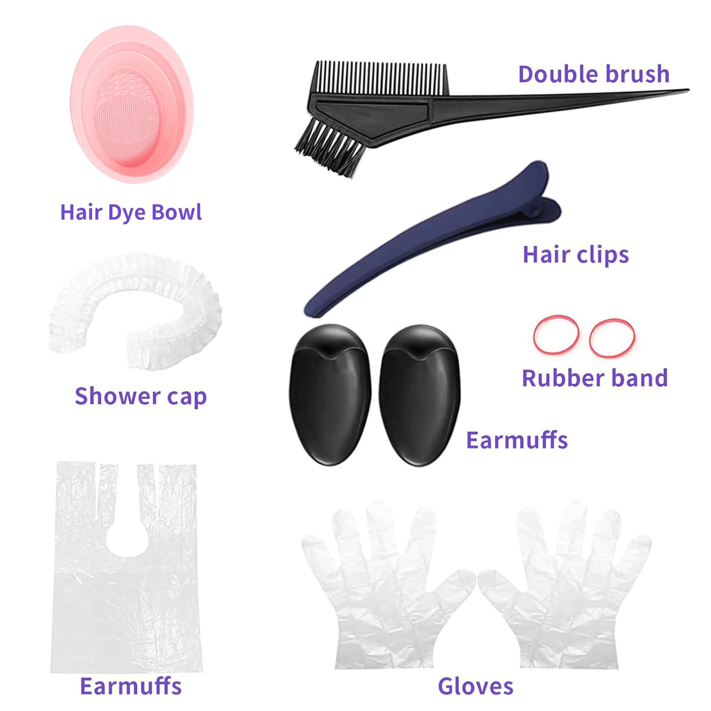 Roontin Hair Highlighting Kit Disposable Highlight Cap Coloring Dye Tool Set for DIY Salon Hair Dye Tools, Colouring Tools & Accessories