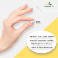 Vitamin D 1000IU 365 Vegetarian Tablets | Optimum Strength Cholecalciferol Vitamin D3 Supplement | UK Manufactured