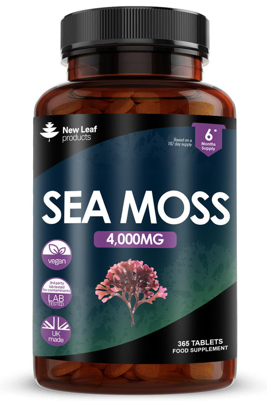 Sea Moss Tablets Extract High Strength 4000mg - Sea Moss Supplement 365 Tablets (not sea Moss Capsule) High Potency - UK Made - Vegan - Non GMO