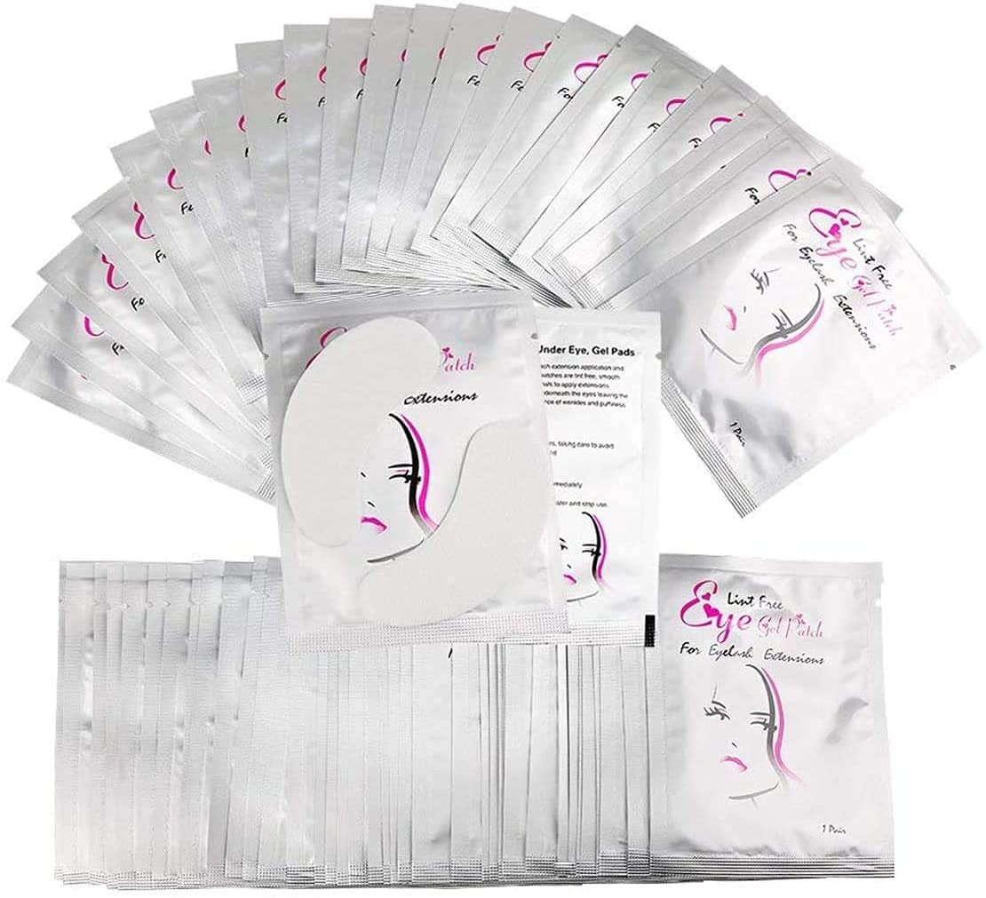 Beauty + 50 Pairs of Eyelash Gel Pads, Lash Extension Lint Free Under Eye Gel Pads Eye Patches For Pro Salon and Individual Eyelash Extension, Facials