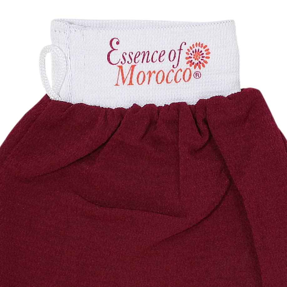 ESSENCE OF MOROCCO Moroccan Exfoliating Kessa Glove Hammam Scrub Mitt Made in Morocco Premium Quality Helps Cleanse Skin, Remove Fake Tan and Ingrown Hair (Pack of 1)