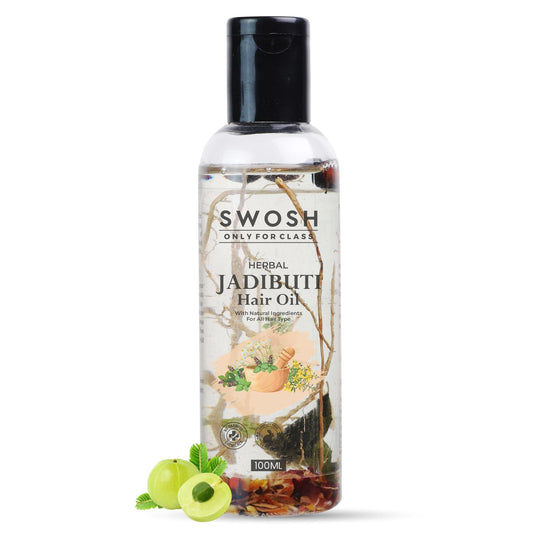SWOSH Ayurvedic Herbal Jadibuti Hair Oil For Hair Nourishment 100 ml - Enriched With Amla, Onion and Aloe Vera Extracts | Suitable for All Hair Types | For Men and Women