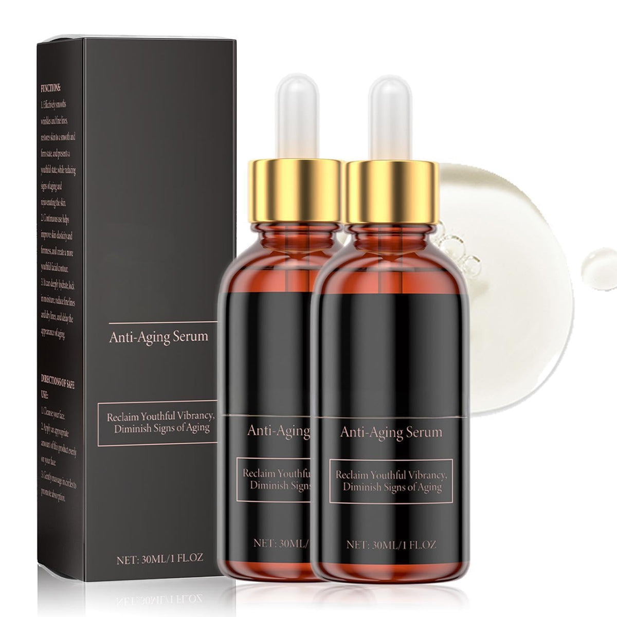 Generic 30ml Amber Glass Dropper Serum For Daily Facial Care — Lightweight Hydrating Essence, Fast Absorbing Texture, Non Greasy Feel, Moisture Liquid For Dry Dull Skin And Soft Look