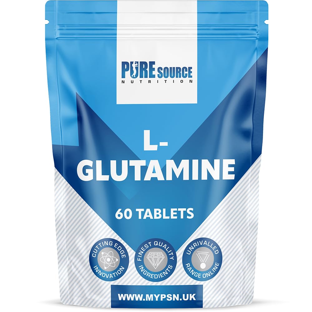 L-Glutamine 60 Vegan Tablets 2000mg | High Strength Amino Acid | Suitable for Vegans and Vegetarians | No Artificial Preservatives | by Pure Source Nutrition (60 Tablets)