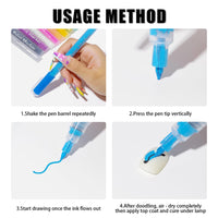 Quick Dry Fine Tips Nail Art Pen, Nail Varnish Pens For DIY Manicure, Nails Drawing Pen For DIY,White Nails Pencil, French Tip Stamp Pens, Manicure Tools(White)