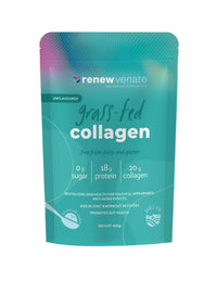 RenewVenate Grassfed Collagen Powder – Premium Hydrolyzed Protein for Hair, Skin, Nails & Joint Support – Non-GMO, Gluten-Free, Keto-Friendly 400g