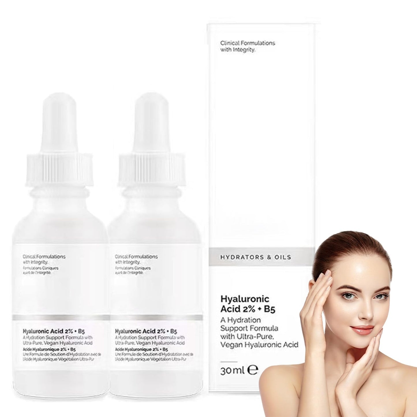 INSKIN Hyaluronic Acid 2% + B5,Skincare Serum,Hyaluronic Acid For Face Hydrated,Hyaluronic Acid Serum for Face to Plump and Smooth Skin ,Face Serum for Women & Men,Skin Care. (2pcs)