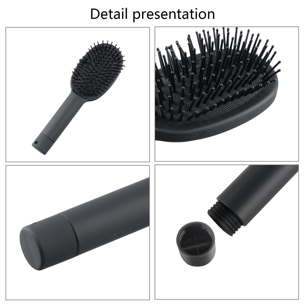 Joyan Stash Can Hairbrush Flask, Black Secret Compartment Hairbrush, Beach Safe for Valuables, Multi-Purpose Hidden Storage