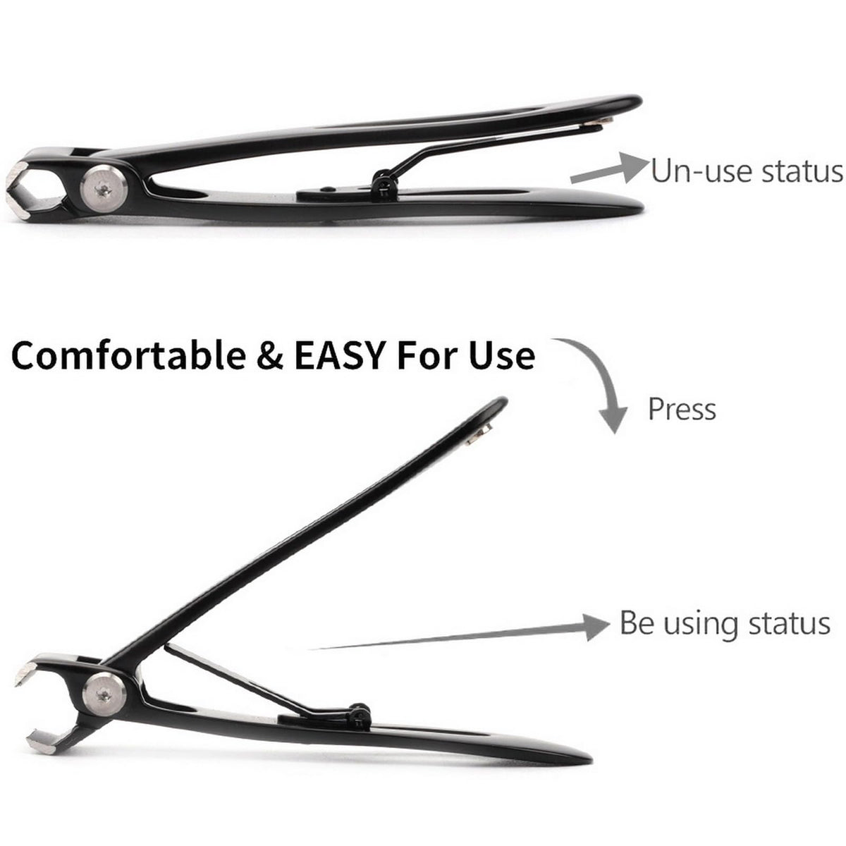 AyeVision Nail Clippers 16mm Wide Large Jaw Opening for Thick Nail Stainless Steel Black Fingernail and Toenail Nipper Cutter Podiatry Trimmer Pedicure Manicure Kit