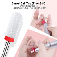 MelodySusie 21pcs Nail Drill Bit Set, Professional 3/32'' Ceramic Diamond Carbide Acrylic Gel Nail Art Tool Kit, Cuticle Remover Bit for Acrylic Gel Dip Powder, Nail Manicure Pedicure (Ceramic 4pcs)