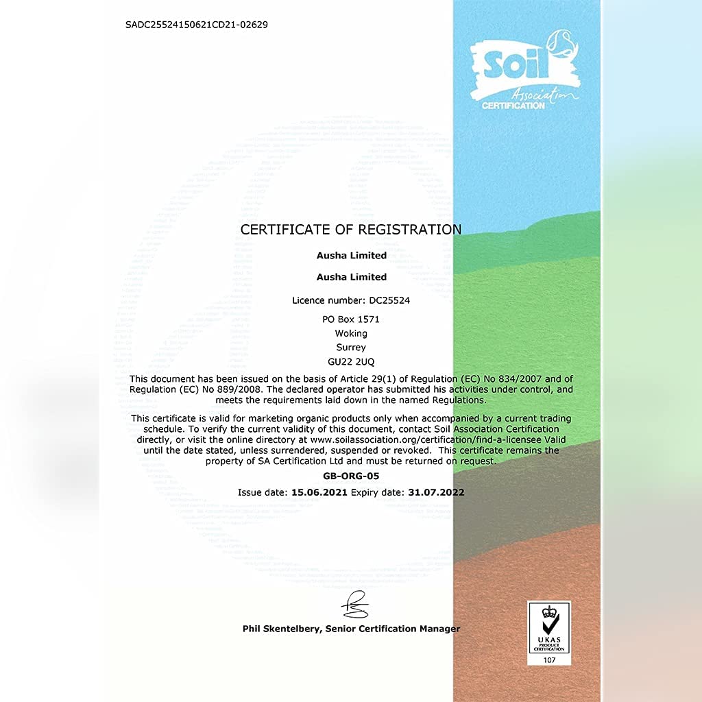 AUSHA Ausha Organic Neem Powder 200g | Certified Organic by Soil Association l for Skin, Hair, Digestion, Detox