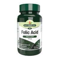 Natures Aid Folic Acid 400mcg – Supports Prenatal Health, Red Blood Cell Formation, DNA Synthesis – Vegan, Non-GMO, Gluten-Free – High Potency Natural Supplement – 90 Tablets