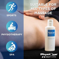 PHYSIQUE Physique Massage Lotion 200ml - Lightly Oiled Non-Greasy, Enriched with Aloe Vera, Camomile & Vitamin E for Sports Massage, Spa, Physiotherapy and Deep Tissue - Dermatologically Tested