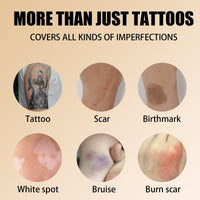 AuraAnge Tattoo Cover up Makeup - Contains Makeup Remover - Waterproof Body Concealer for Tattoo Cover Up - Full Coverage Cream for Bruises and Tattoos, Men and Women