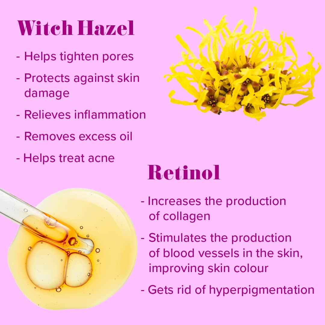 Give Me Witch Hazel Face Toner - Skin Care Toner for Face, Witch Hazel Liquid Hydrating Toner - Contains Retinol & Hyaluronic Acid, Reduces Fine Lines & Wrinkles, Paraben-Free