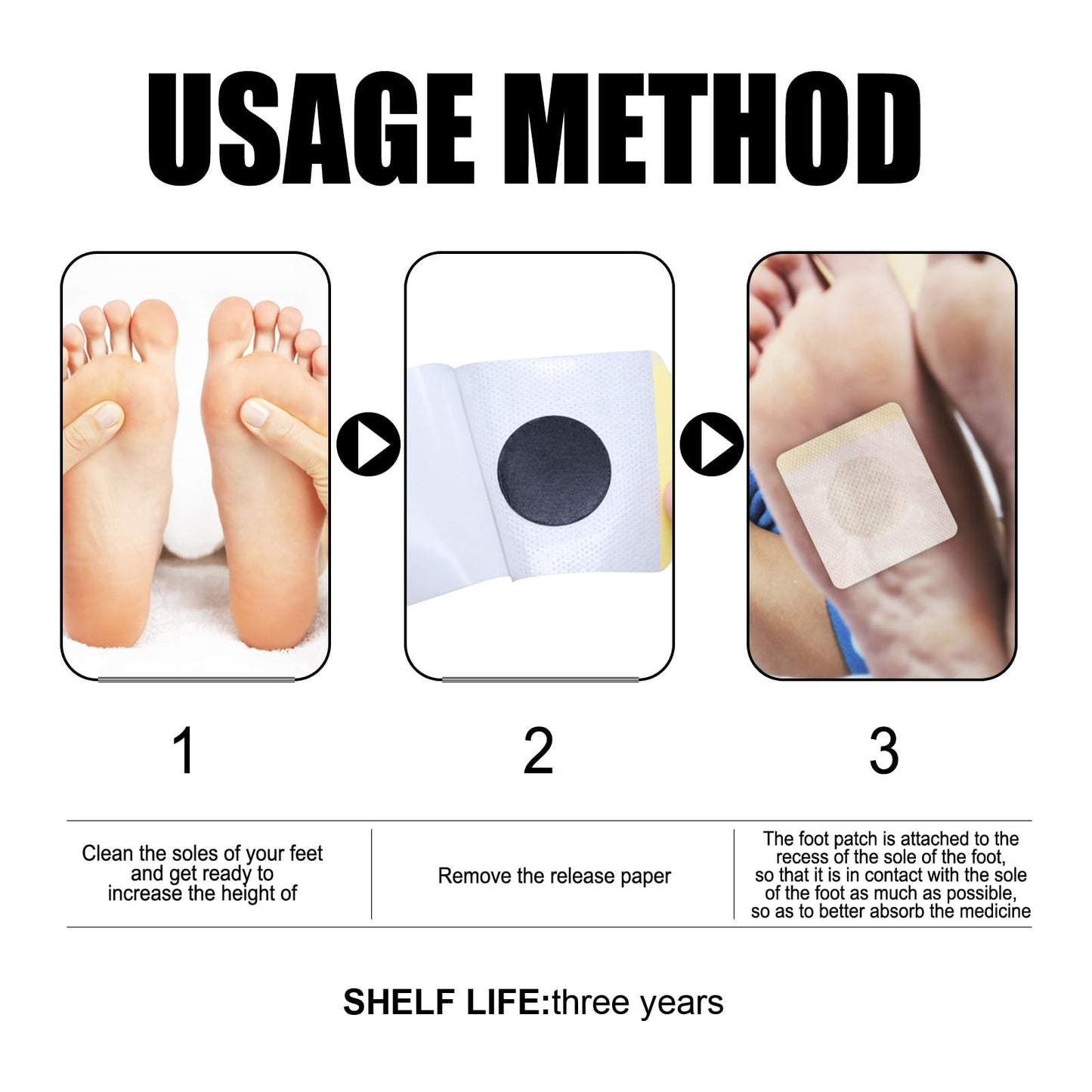 Pack of 10 Height Growth Patches, Height Growth Foot Patches, Growth Enhancer Patches, Bone Growth Foot Patches to Increase Body Growth, Height Growth Patches for Adults and Teenagers