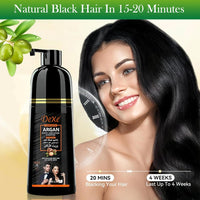 JRTTOSSE Instant Black Hair Shampoo 420ml - Semi-Permanent Black Hair Dye shampoo for Natural Hair, Lasts 30 Days, Fast Acting Formula for Men & Women (Natural Black)