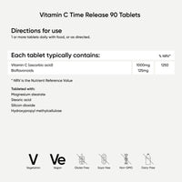 Nutri Advanced - Vitamin C 1000mg Time Release - Optimal Bioavailability and Gentle Digestion - 90 Tablets