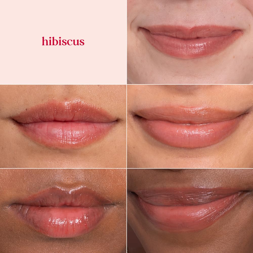 Burt's Bees Tinted Lip Balm Hibiscus, Moisturising Lip Tint With Shea Butter, 100% Natural Origin, 4.25g